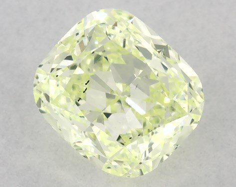 GIA 0.53 Carat Fancy Yellow Green-SI1 Cushion Modified Cut Diamond